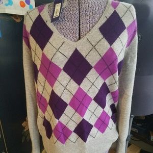 Apt 9 Cashmere Argyle Sweater